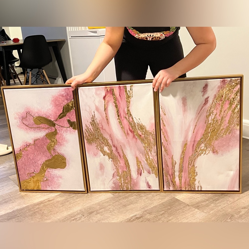 Framed gold foil abstract, painting